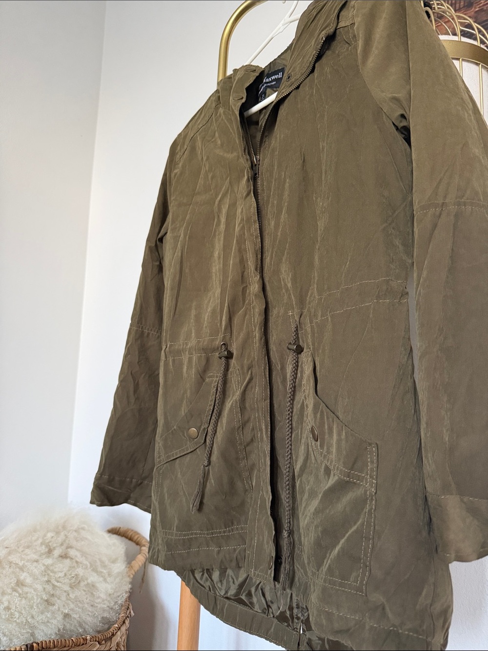 jason maxwell olive utility hooded jacket